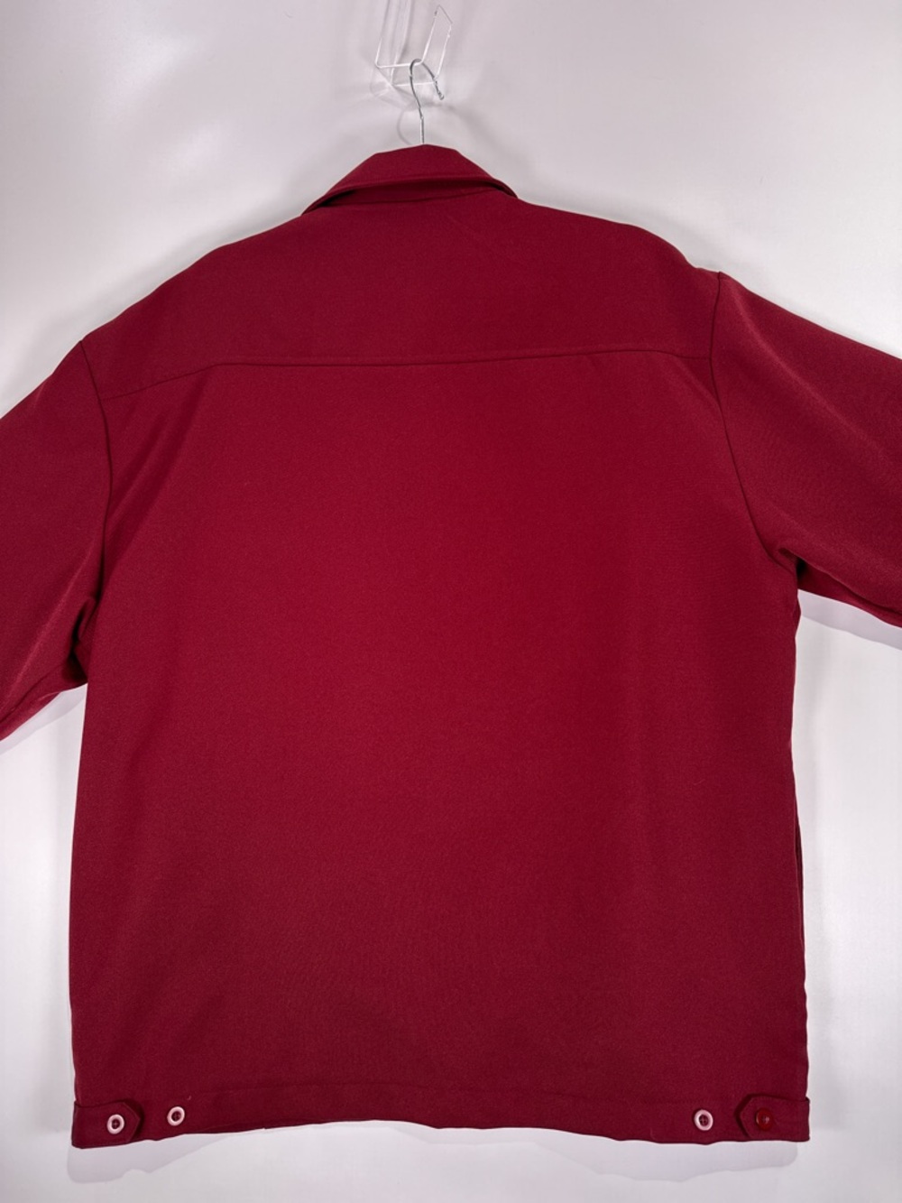 KikWear Smooth Cut Mechanic Jacket Vintage Full Zip Polyester Burgundy L - Picture 5 of 10